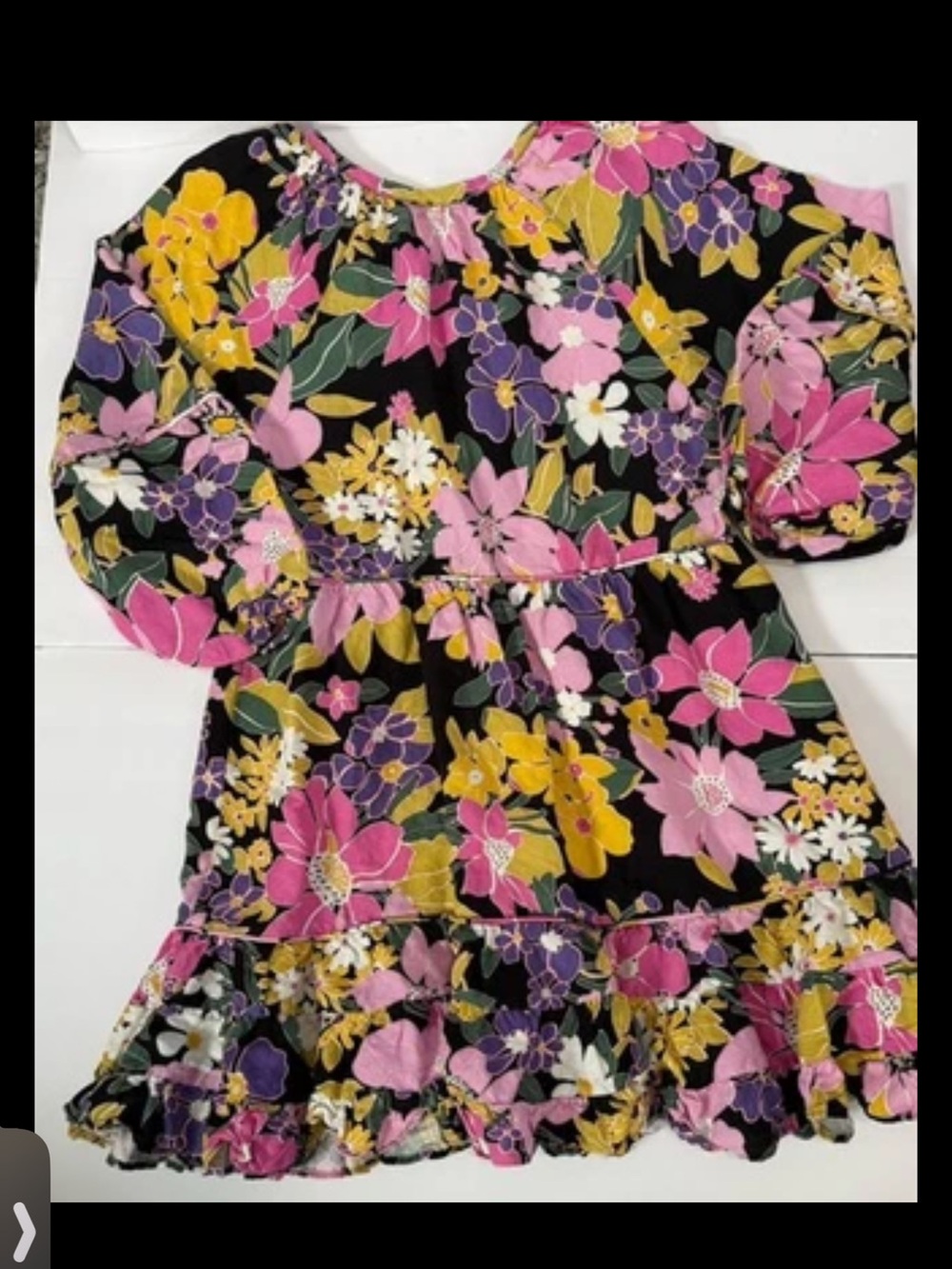 Anthropologie Cottagecore Mini Dress Tiered Linen Floral Medium Current Air